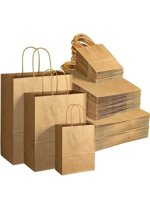 comprare Borsa regalo in carta marrone eco-compatibile con chiusura autoadesiva online manufacture