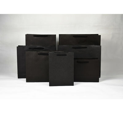 comprare Borsa di carta di lusso personalizzabile Borsa da shopping nera con manico online manufacture